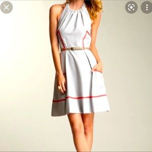 Seersucker Jessica Simpson halter dress with removable belt